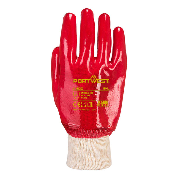 A400 Grip PVC Knitwrist Glove Pack of 12
