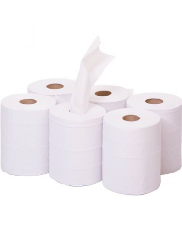 White Centre Feed Roll Pack of 6  (COLLECTION ONLY)