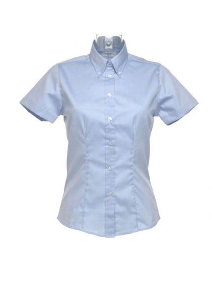 Kustom Kit Ladies Premium Short Sleeve Tailored Oxford Shirt