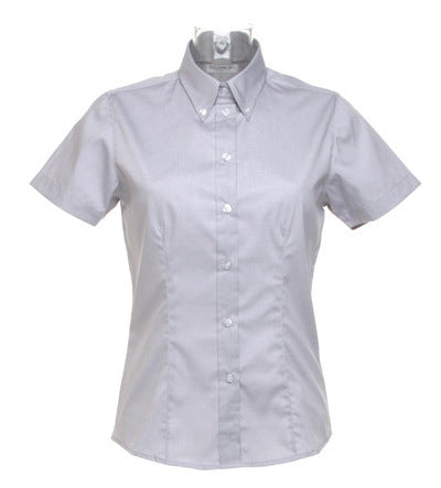 Kustom Kit Ladies Premium Short Sleeve Tailored Oxford Shirt