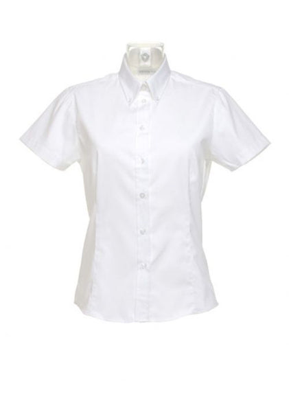 Kustom Kit Ladies Premium Short Sleeve Tailored Oxford Shirt