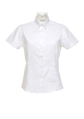 Kustom Kit Ladies Premium Short Sleeve Tailored Oxford Shirt